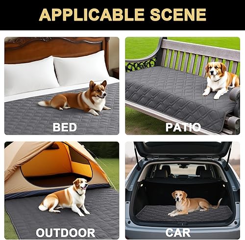 Miniatura 3 de PrinceDeco Funda de sofá impermeable para perros, manta lavable para cama, sofá, funda para cama al aire libre con respaldo antideslizante (32 x 82