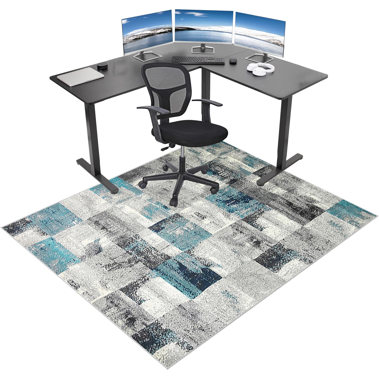 Office Chair Mat for Hardwood Floors, Gaming Computer Chair Mat, Desk Chair Mat for Carpeted Floor 70 x 100 cm, Floor Mat for Office Chair Carpet Protector, Home Office Chair Mat Rug for Laminate
