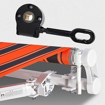 Awning Crank Gearbox, Aluminum Alloy Manual Drive Gear, 6.69 in Replacement for Patio and Balcony Awnings