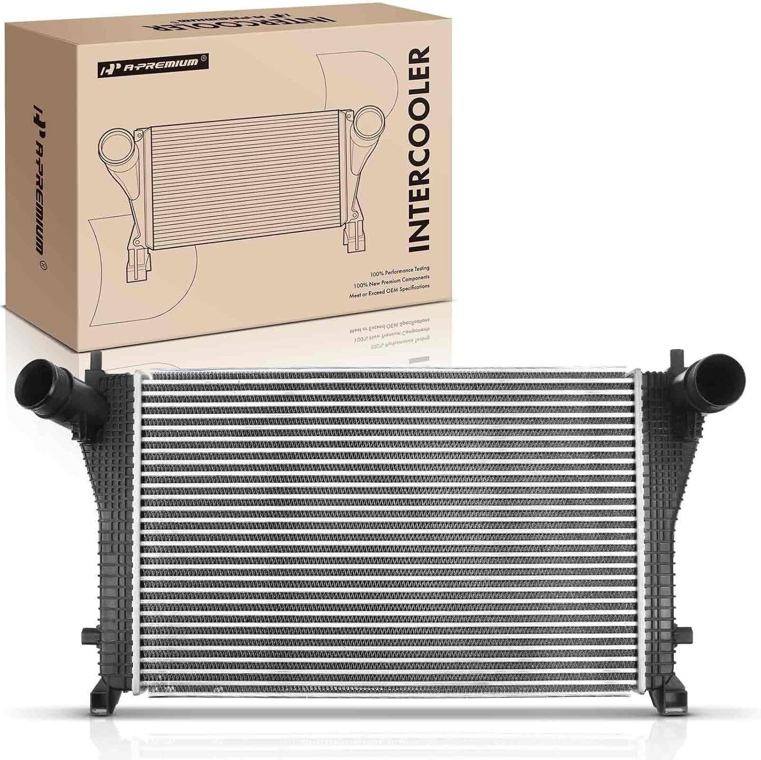 A-Premium Turbo Intercooler Compatible with Select Audi & Volkswagen Models, A3, A3 Quattro, S3, TT TTS Quattro, Golf Alltrack R SportWagen, GTI, Jetta, 1.8L 2.0L Turbocharged