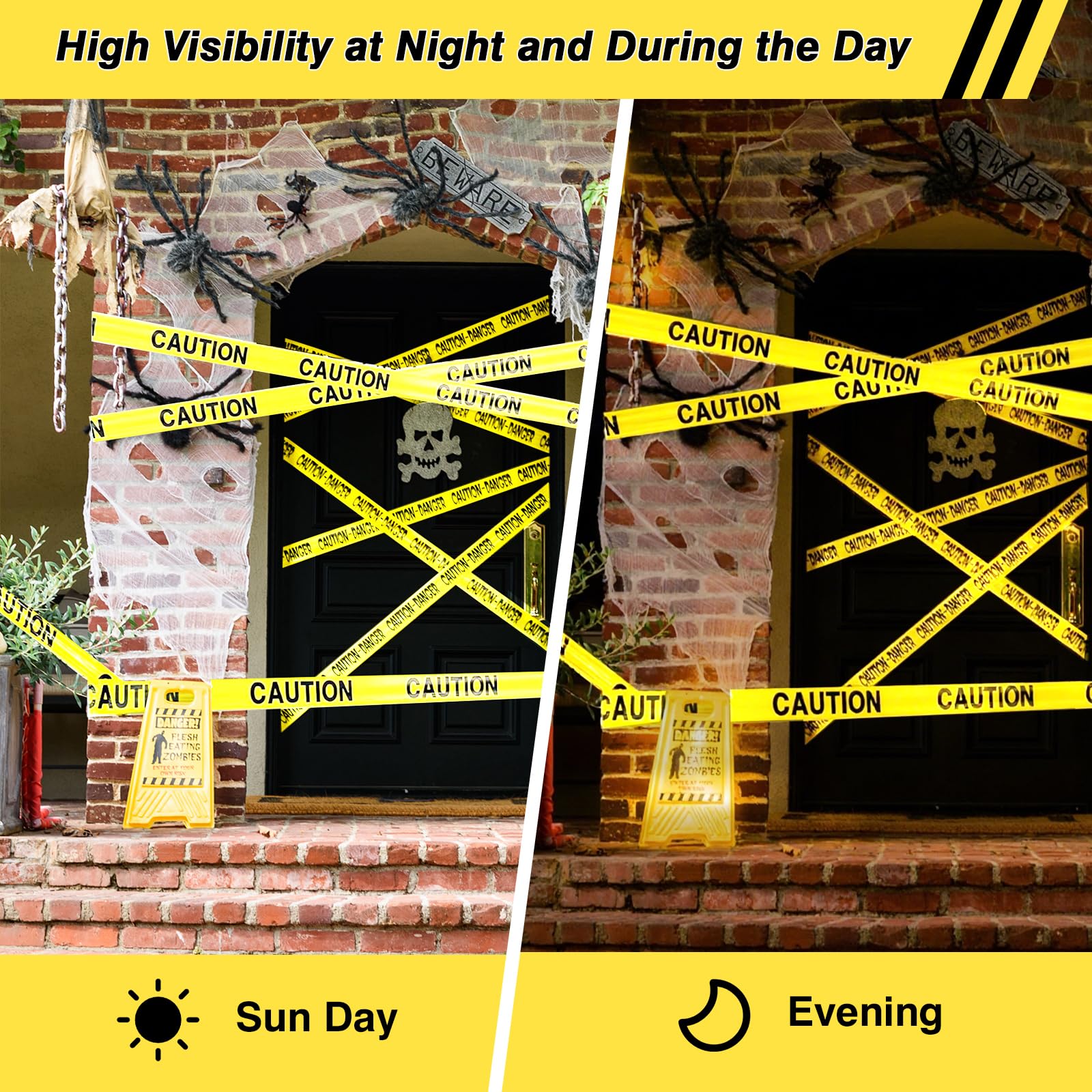 SWRT 12 Rolls Premium Yellow Caution Tape, 3 Inch x 1000FT(Total 12000FT) — Amazon image 4