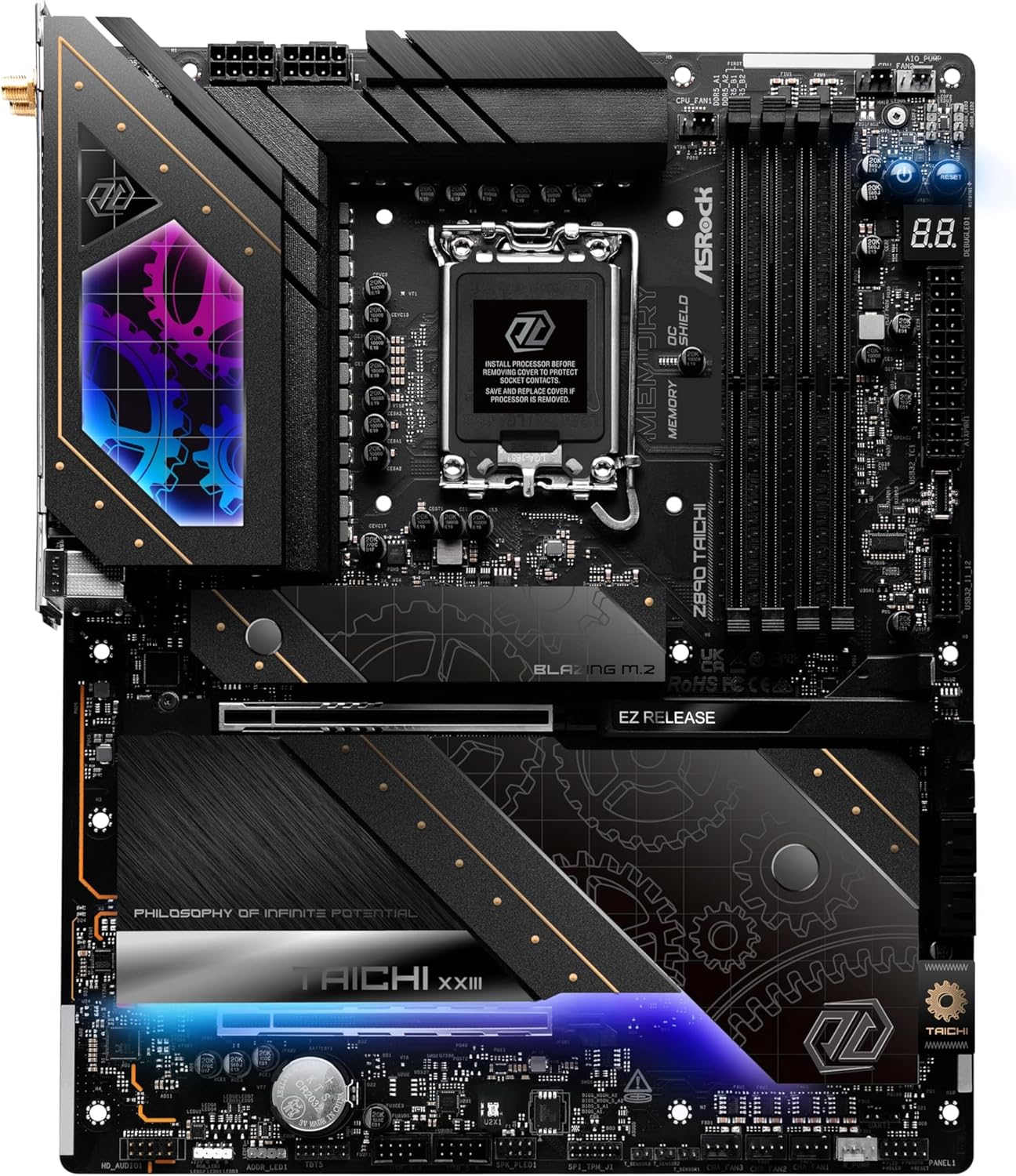 ASRock Z890 Taichi Intel Core Ultra LGA1851 RL-ILM DDR5 9600 MHz 256 GB ATX Motherboard Thunderbolt Wi-Fi 7 PCIe 5.0 M.2