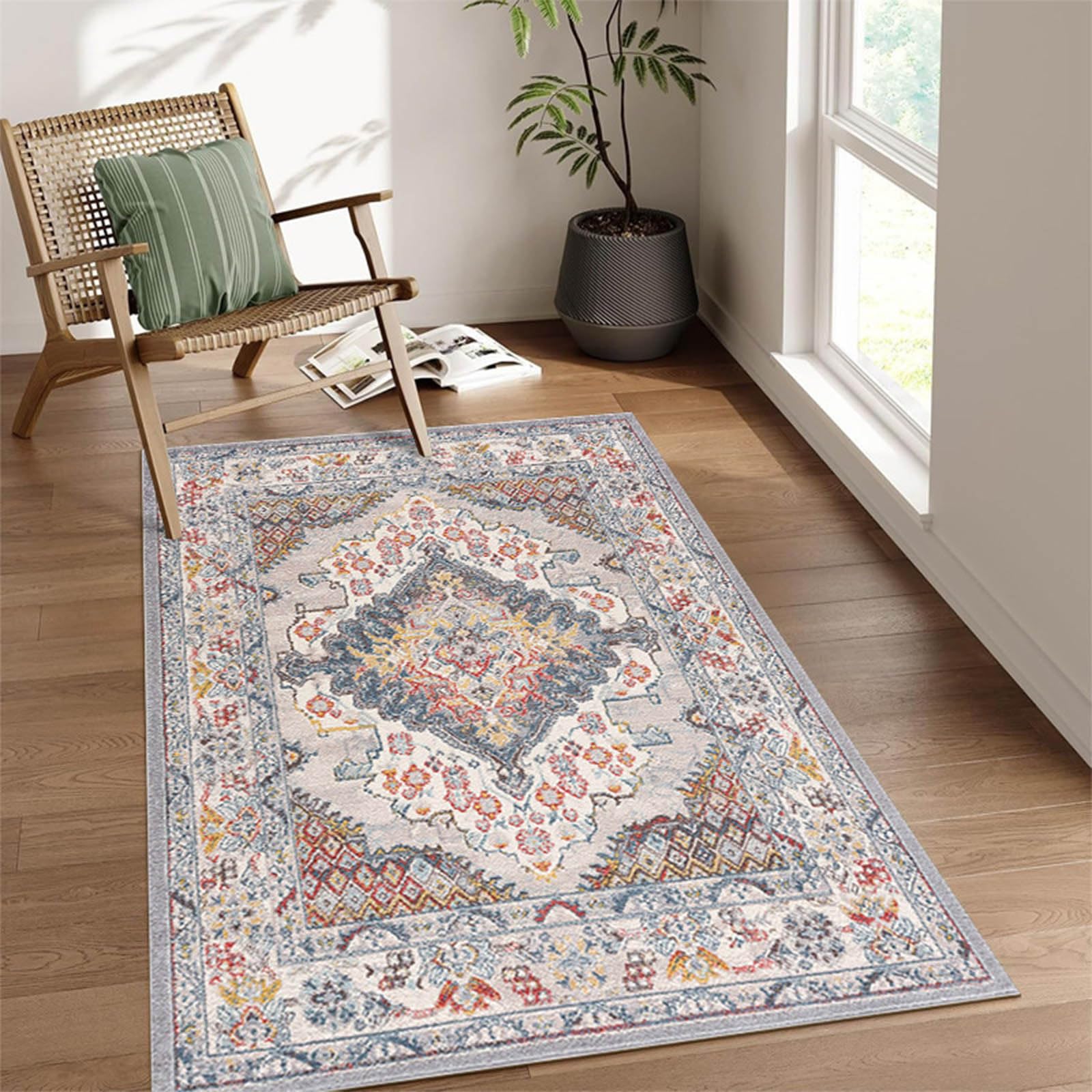 Tapis imprimé vintage résistant décoloration SSWH, douceur et sécurité G