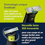 Philips OneBlade Pro 360 Authentique Visage + Corps - Tondeuse à barbe électrique, rasoir et tondeuse, 1 lame 360, 1 sabot avec 14 hauteurs de coupe, 1 kit Corps, 1 socle de charge, QP6652/30 - 4