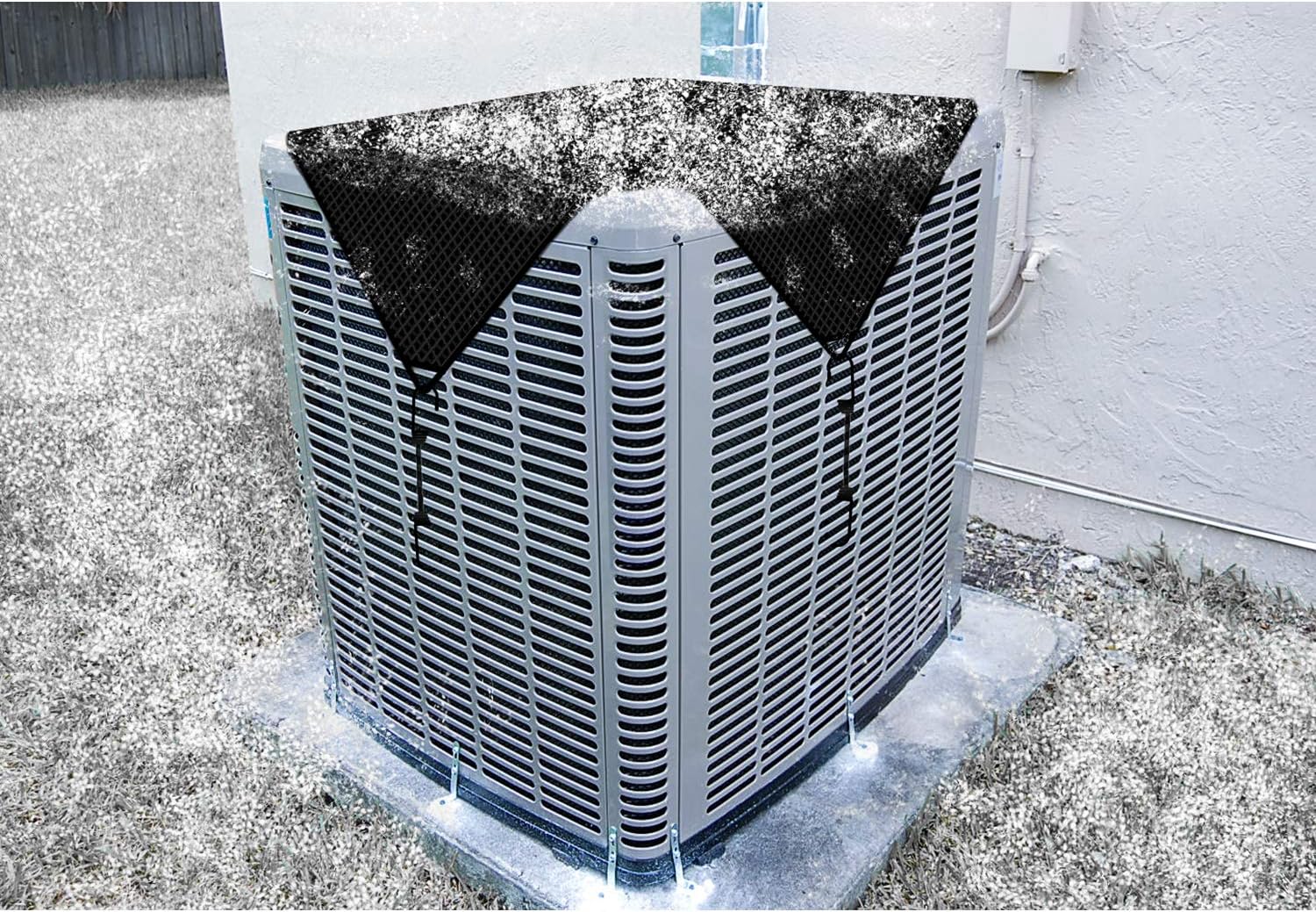 Windscreen4less 36"x36" A/C Unit Cover Winter Waterproof Air Conditioner Compressor Condenser Cover with Bungee Cords for Outside
