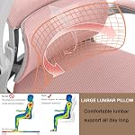 Office Chair, Ergonomic Office Chair with Back and Armrest Angles Adjustable, Computer Chair for Office and Games, Office Desk Chair Adjustable Seat Height,Pink