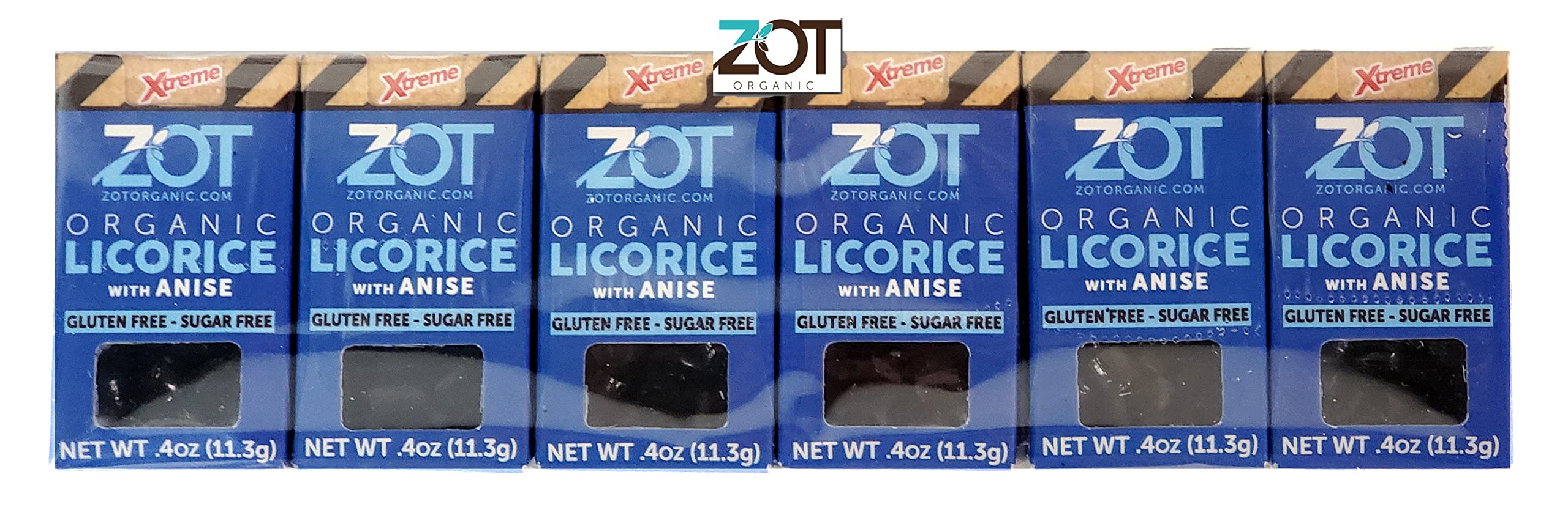 ZOT 100% pure Organic Licorice with Anise, 0.4 ounce Flip Top Box, set of 6