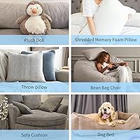 Vista 6 de Jecqbor Relleno de puf, relleno de espuma viscoelástica triturada de 5 libras, relleno de almohada suave para sofá, cojín, animales de peluche, cama
