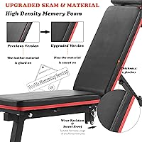 Vista 3 de Wesfital Banco de pesas con extensión de piernas y rizo, banco de entrenamiento ajustable para uso general inclinado, bancos de declive