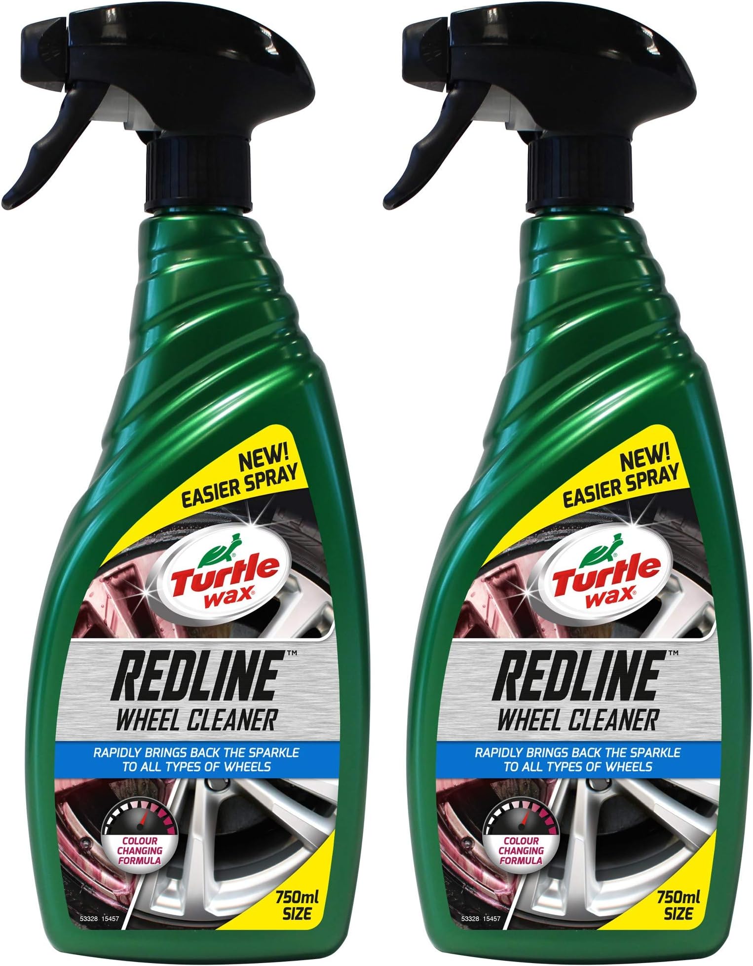 53328 Redline Wheel Cleaner, 2 x 750ml - Non-Acidic, Safe for All Alloys, Decals and Wheel Nuts - Thick Gel for Max Cling, Instant Contact Cleaning, Only Water Pressure Required