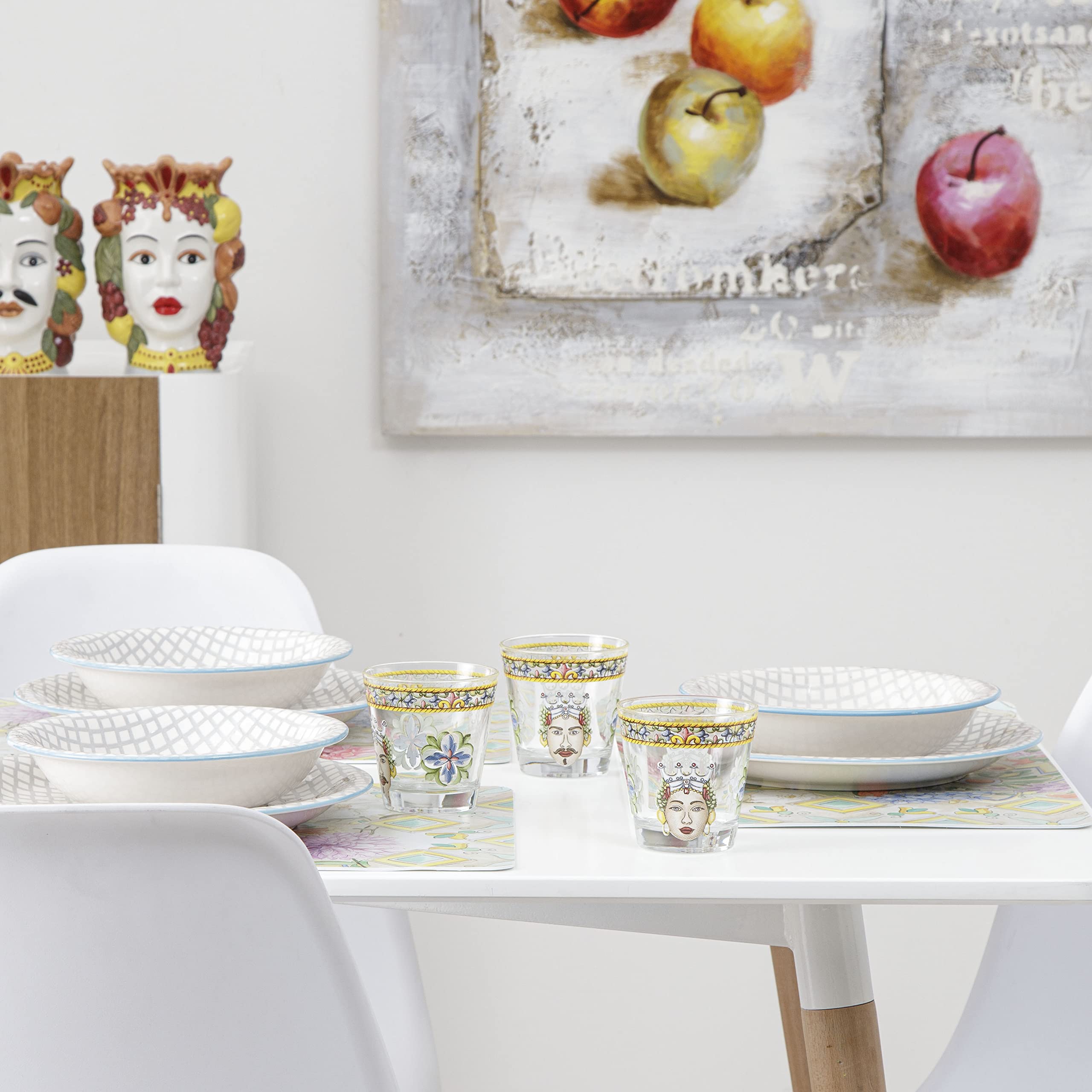 Servizio Piatti 12 Persone GUSTO CASA Bicchieri In Vetro