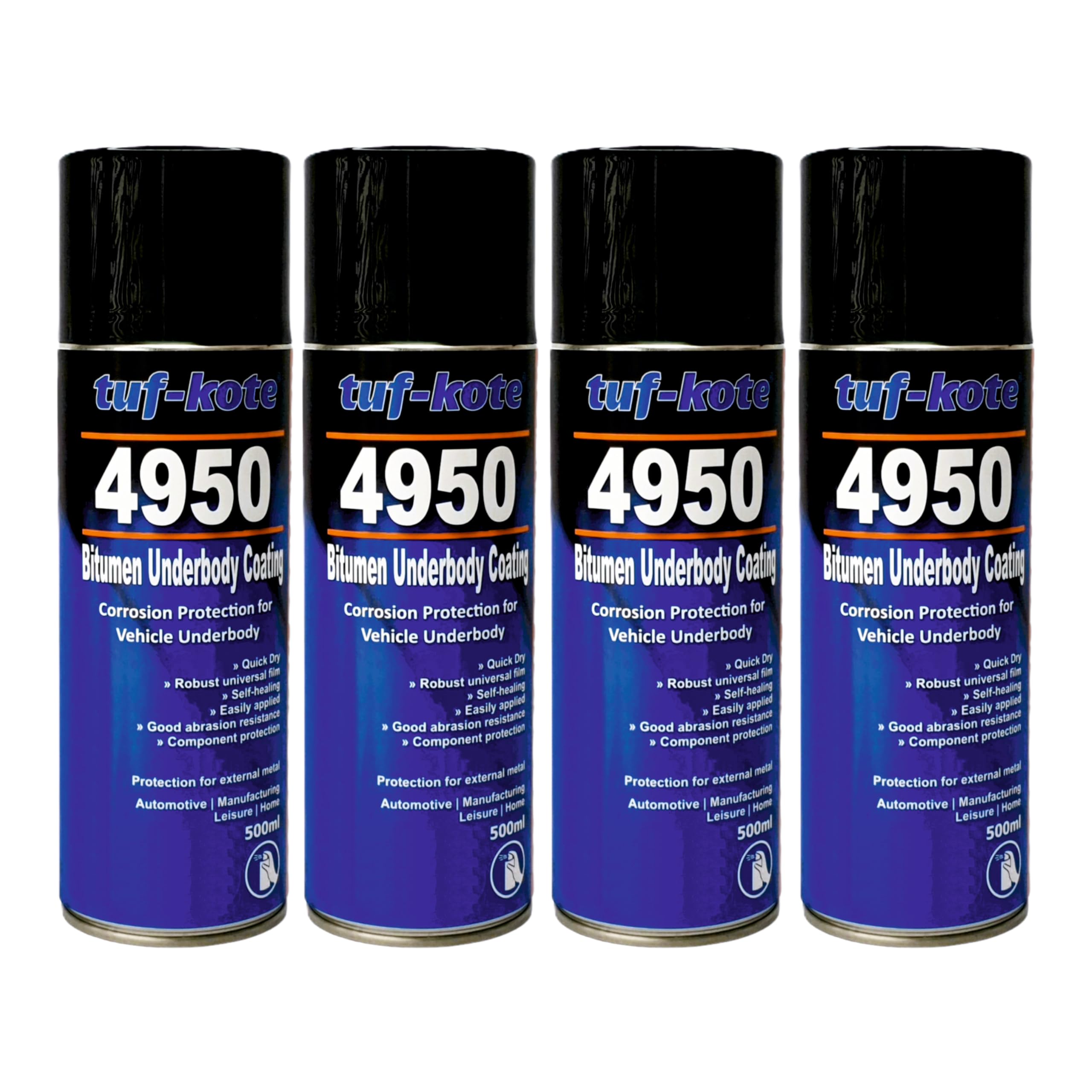 tuf-kote® 4950 Bitumen Based Vehicle Underbody Coating (04 x 500ML Aerosol)-image-22
