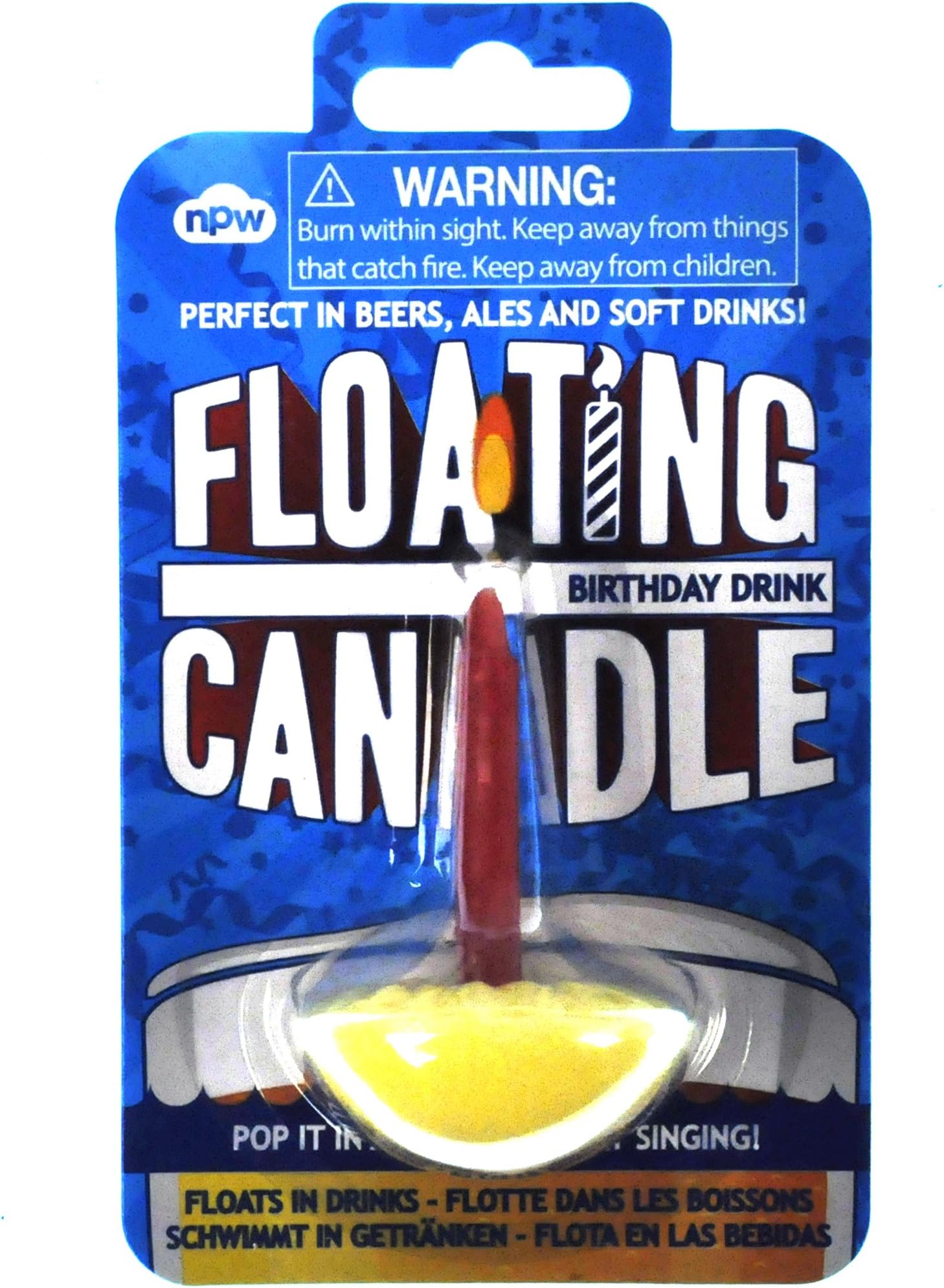 Celebration Nation Floating Candle, Yellow &amp red, 90 x 45 x 15 mm