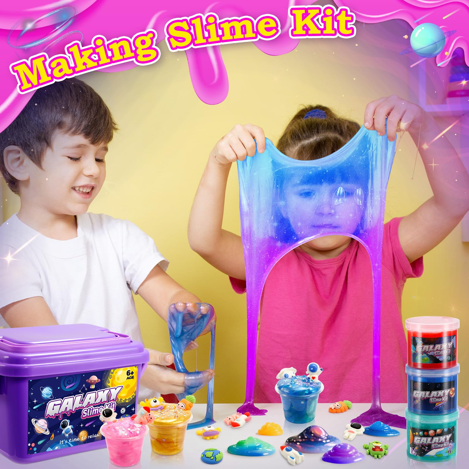 iKidiki Slime per Bambini, Giochi Bambina 6 7 8 9 10 11 12 Anni Femmina, Slime Fluffy Con ante decorazioni carine Regali di Compleanno per Bambini