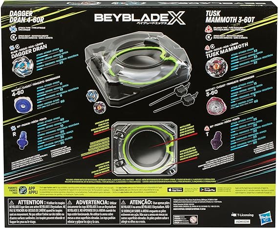 Beyblade X Xtreme Battle Set with Beystadium Arena Featuring X-Celerator Rail, 2 Right-Spinning Top Toys, 2 Launchers, Toys for Boys and Girls, 8+