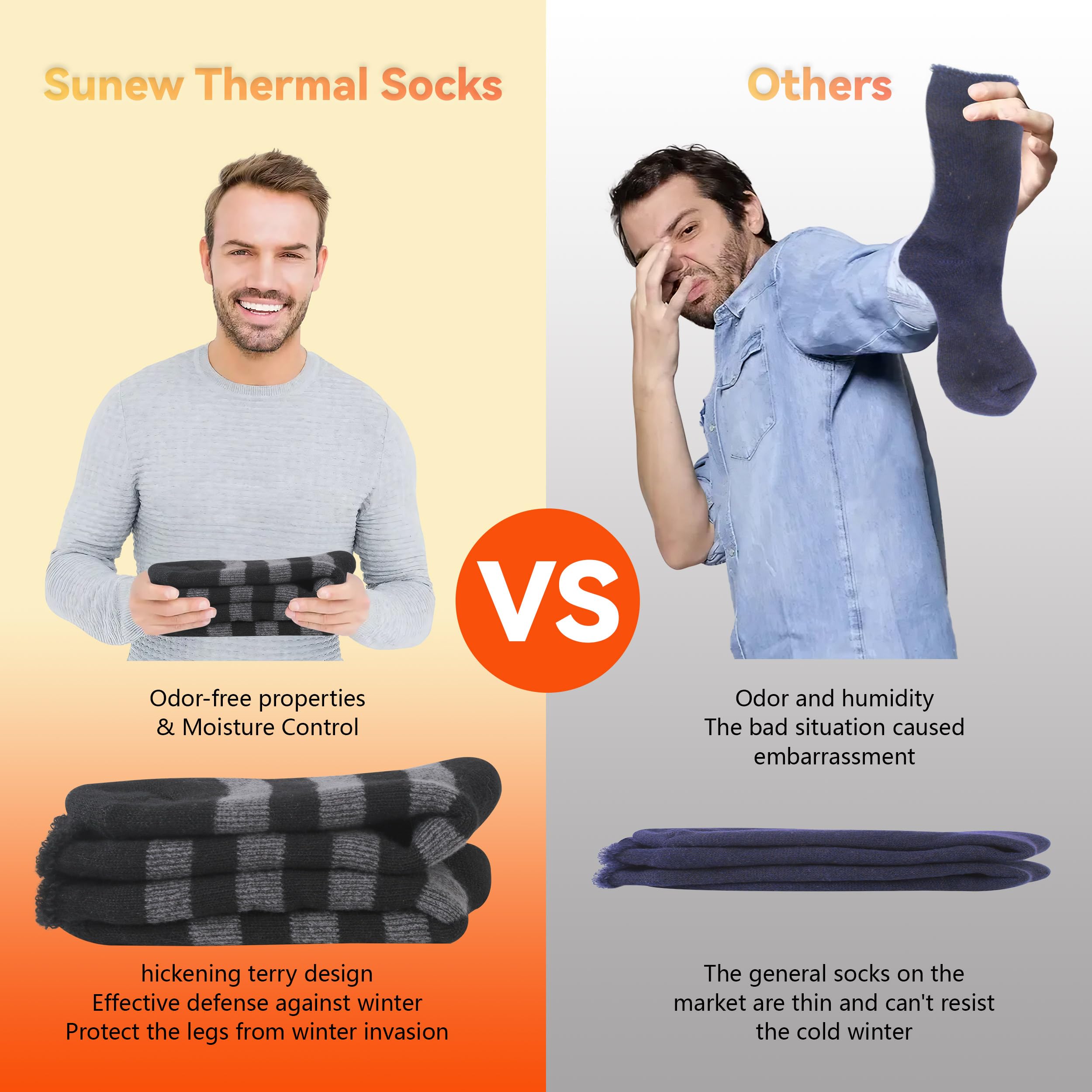 Sunew Calcetines térmicos cálidos, paquete de 4, calcetines térmicos de invierno para hombre y mujer, para esquí al aire libre