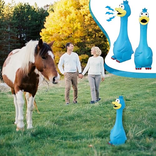 Miniatura 5 de Hungdao 1 pieza de juguetes de caballo de látex chirriante de pollo chirriante bolas de pavo para jugar falsos juguetes de pollo gritando para