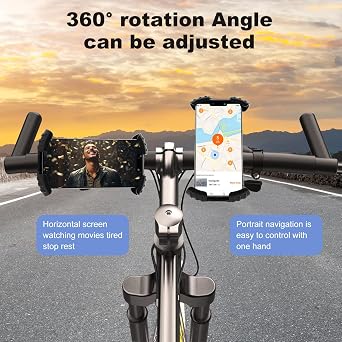 Bike Phone Holder, 360 Degree Rotation Phone Holder for Bike