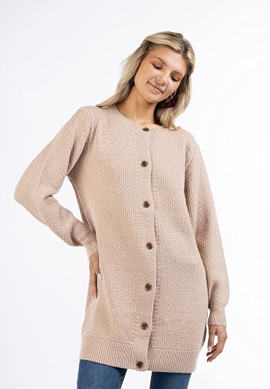 Cárdigan Oversized Para Mujer Con Botones - Patrón Noruego De Punto, Mangas Raglán, Estilo Abrigado Y Cómodo