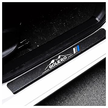 Bolero Sticker Door Sill Guard – Carbon Fiber Scratch Protector for Car | Compatible for All Type Bolero Accessories by JCEDX