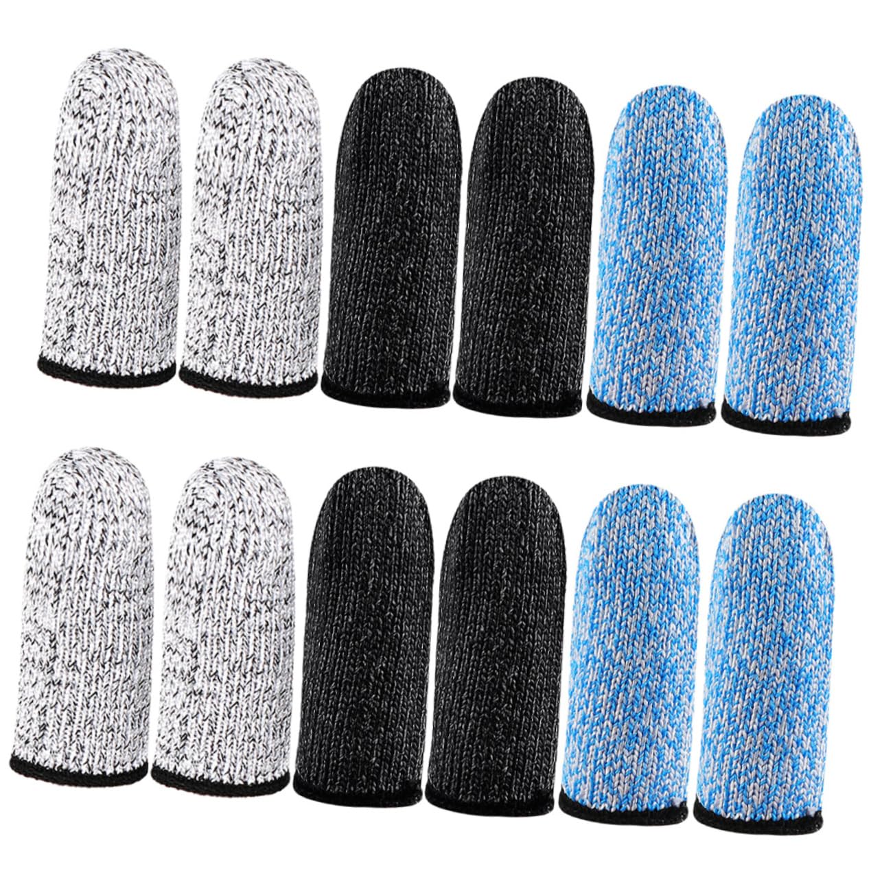 Ipetboom 6 Pair Finger Cots Portable Finger Protector Portable Cribs Reusable Finger Protective Sleeves Anti-Cut Finger Covers Work Glove Thumb Protector Hppe High Strength Polyethylene