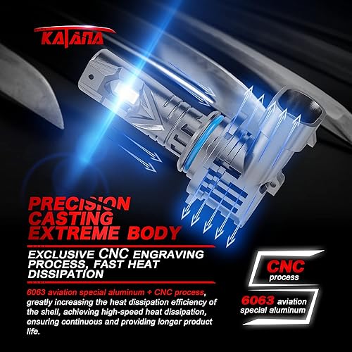 Miniatura 5 de Katana Bombillas 9012 mejoradas, 18000 lm 6500 K, xenón blanco superbrillante, tamaño mini con ventilador de refrigeración, luz antiniebla HIR2