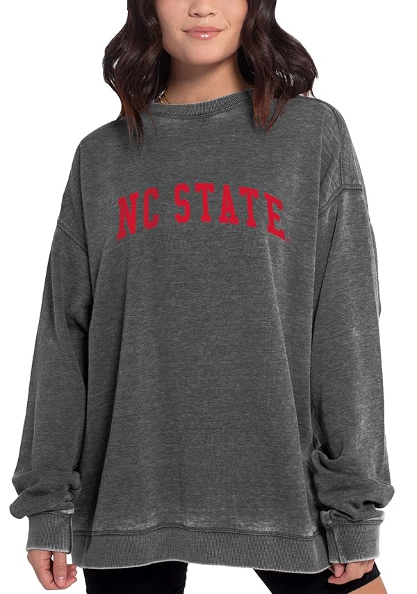 Chicka-d Women's Oversized Dropped Shoulder Crewneck Fleece Sweatshirt | NCAA Classic Arch Over Neutral, North Carolina Tar Heels, Neutral, Medium by chicka-d - Used condition - US$44.30