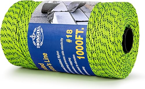Miniatura 16 de HONGDA Líneas de cuerda de mampostería profesional, 500 pies #18 de nailon trenzado de nailon mason, cuerda duradera y versátil para proyectos