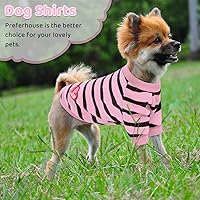 Vista 7 de Camiseta a rayas para perros y gatos, chaleco de algodón para primavera, verano, para mascotas, adecuada para mascotas pequeñas y medianas