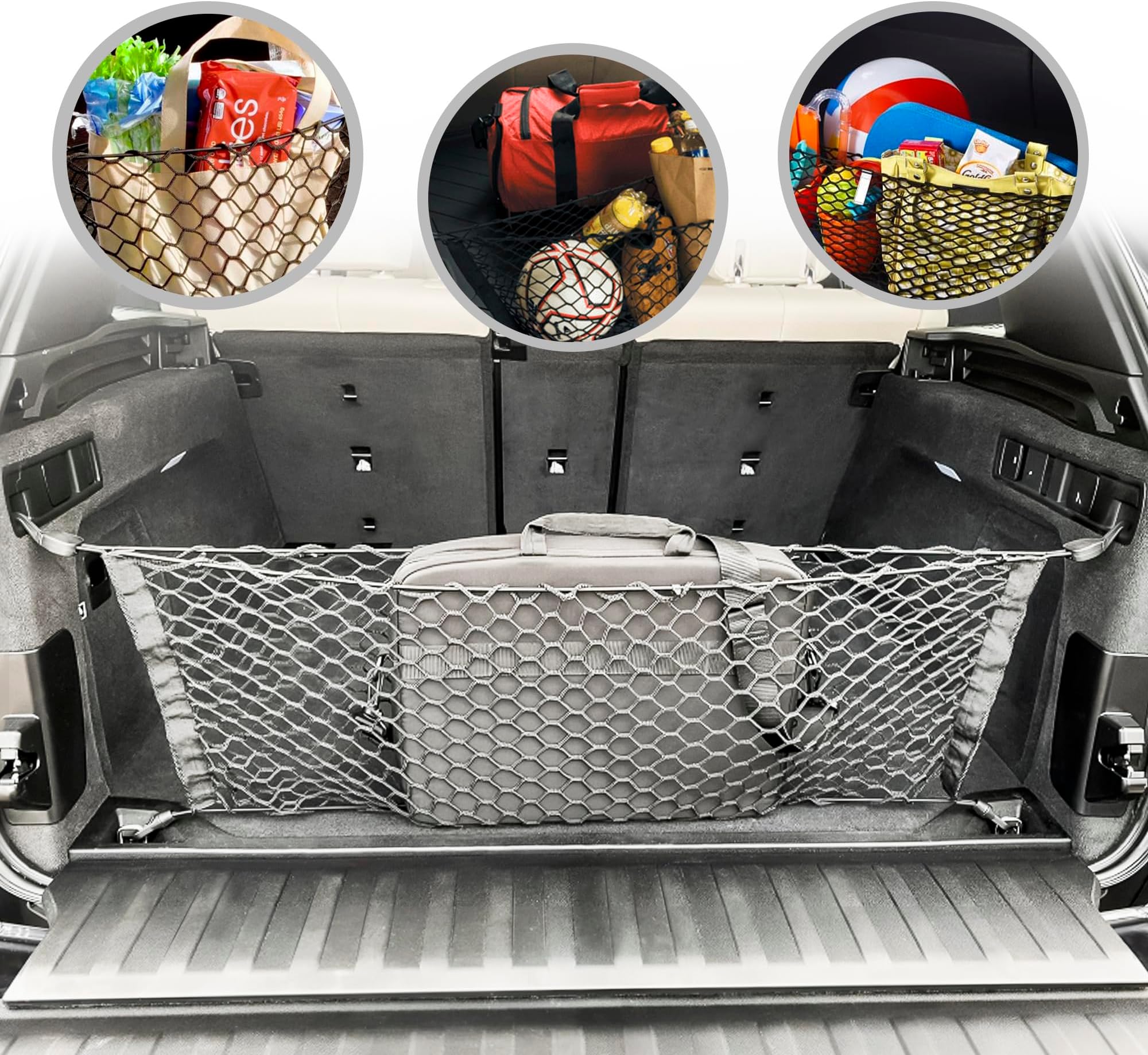 Envelope Style Trunk Cargo Net Black for BMW X5 G05 2018-2026 - Car Accessories - Premium Trunk Organizers and Storage - Cargo Net for SUV - Vehicle Carrier Organizer for BMW X5 G05