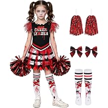 5pcs Kids Girls Zombie Cheerleader Costume Set for Halloween