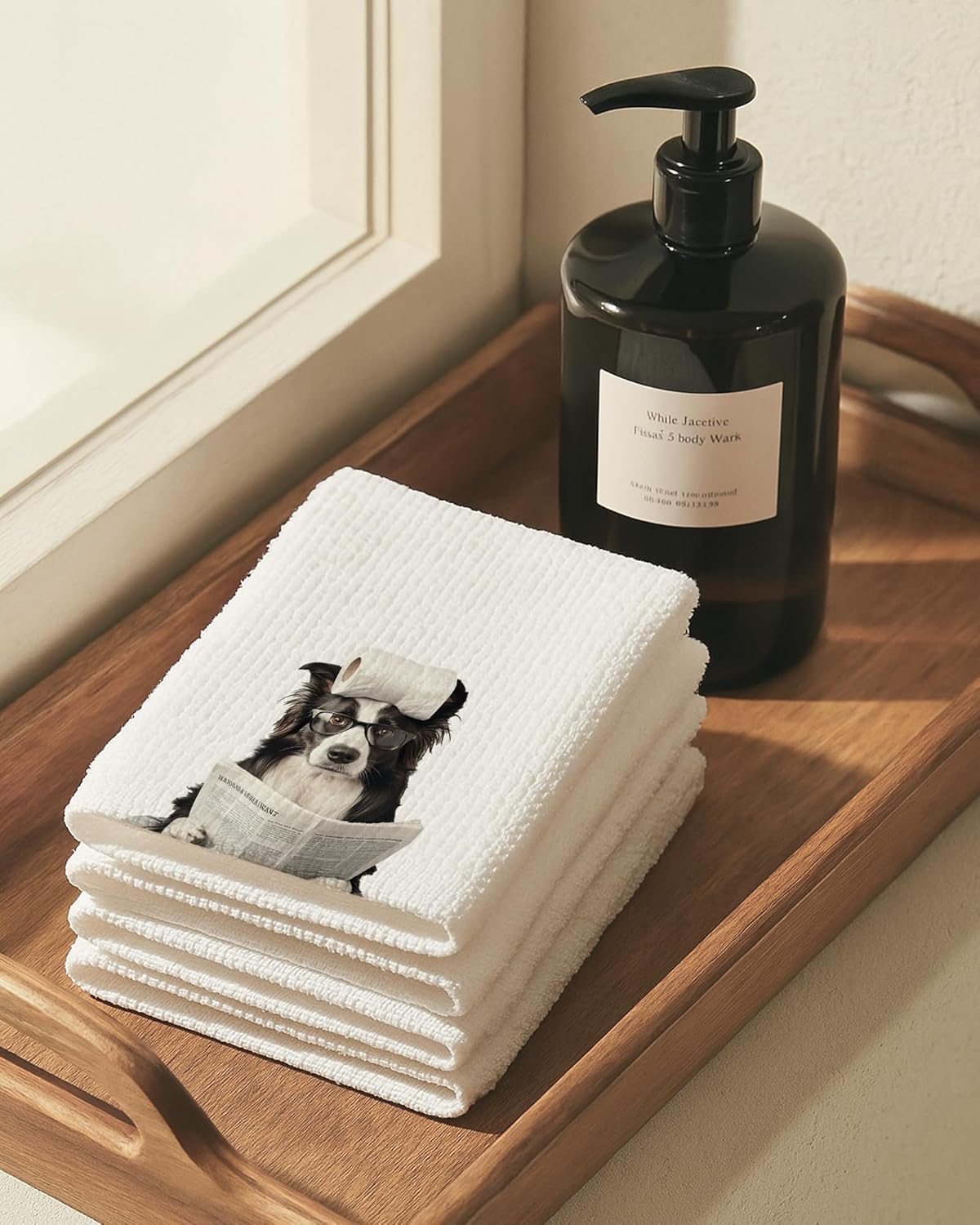 Border Collie Gifts Bathroom Hand Towels, Border Collie Gifts for Women Dog Lovers Decorative Hand Towels for Bathroom Washroom, Funny Dog Kitchen Dish Tea Towels, 16x24 Inch - Image 6