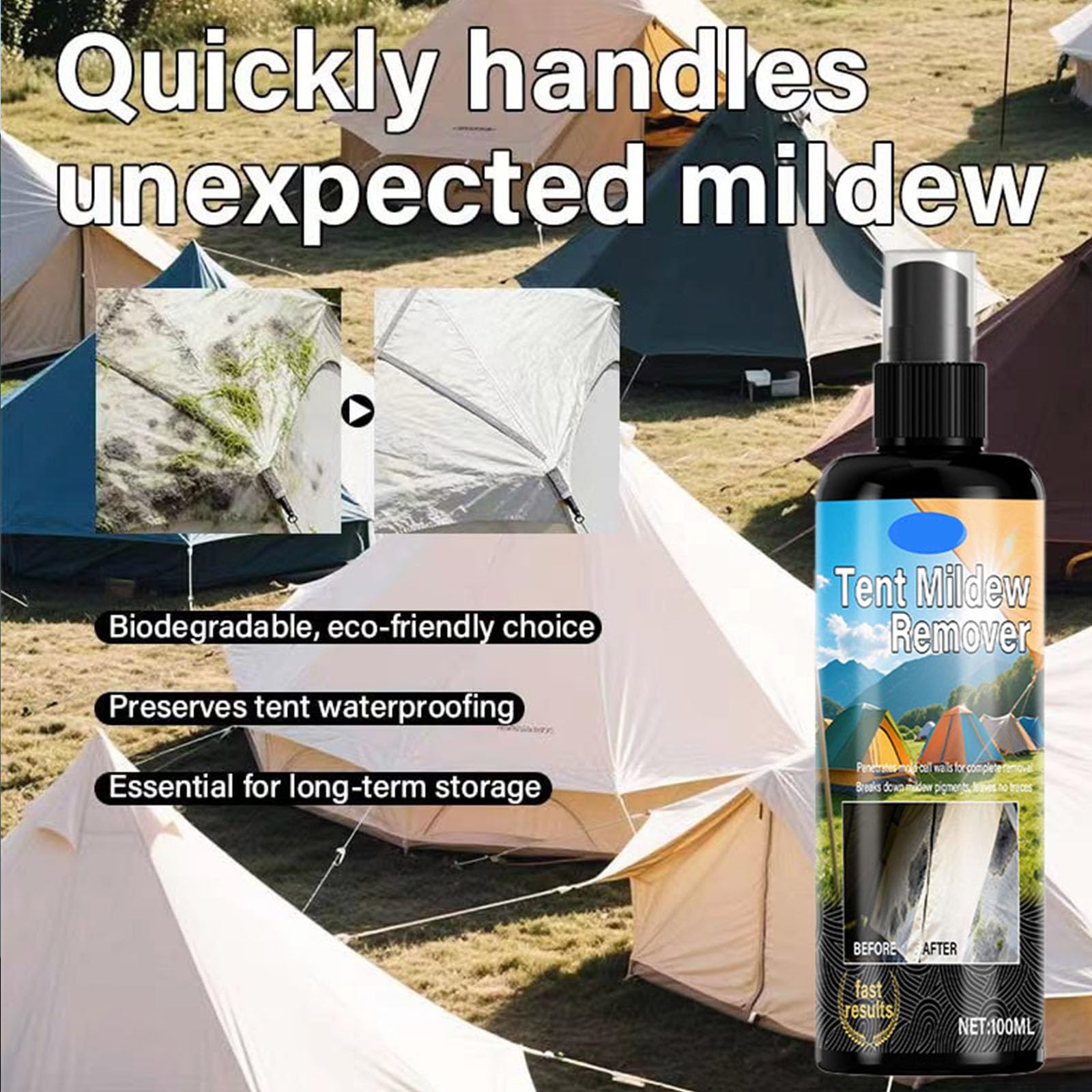 Detergente per Macchie di Tessuti per Esterni, Spray Multiuso per la Pulizia Profonda, smacchiatore per eliminare Lo Sporco per Tende, Tende da Sole e mobili da Giardino