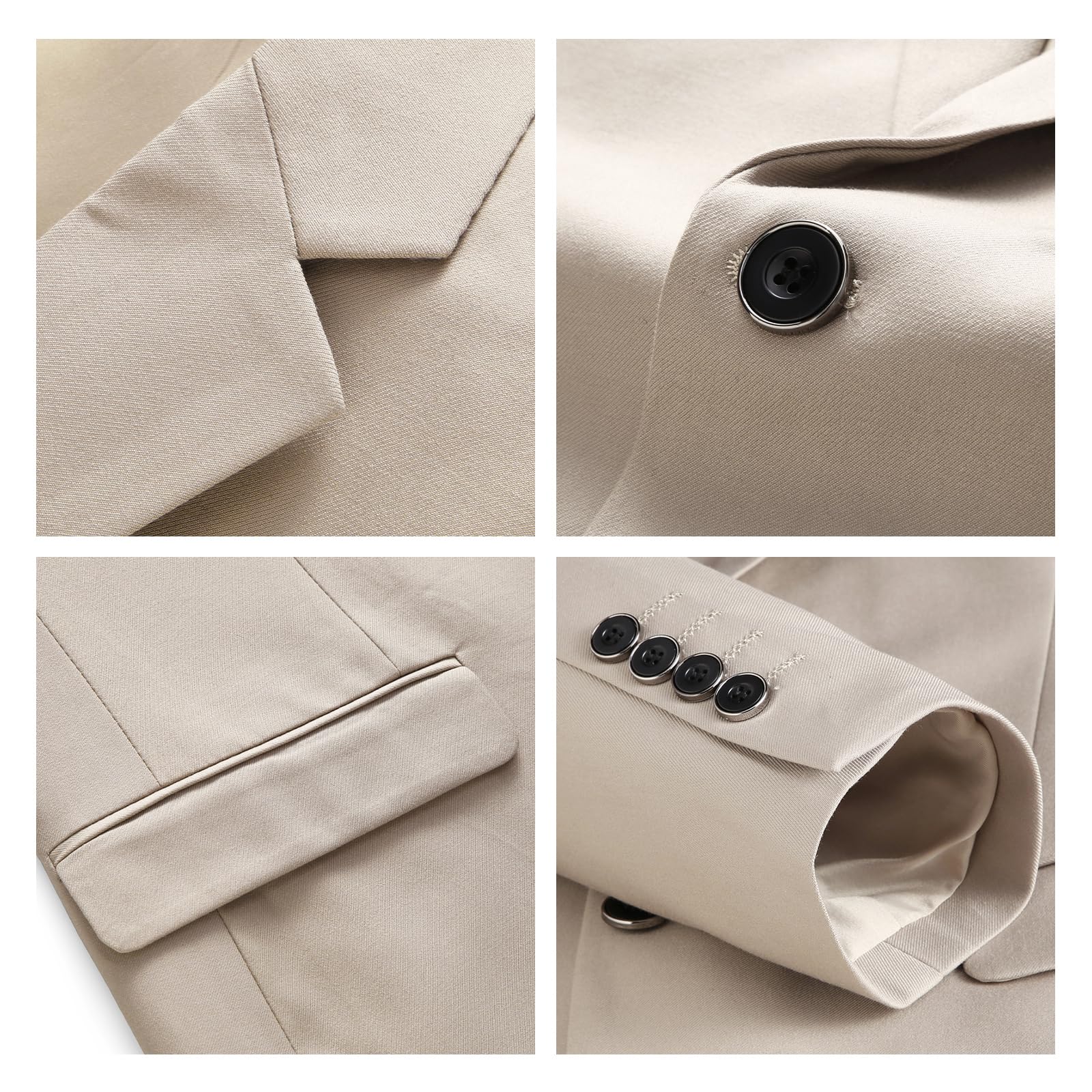 Costume Homme 2 Pièces Mariage Slim Fit d'affaires à Deux Boutons Smokimg Formel Couleur Unie Blazer Veste et Pantalon