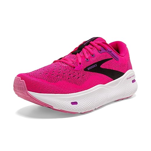 Brooks Women’s Ghost Max Cushion Neutral Running & Walking Shoe - Pink Glo/Purple/Black - 9.5 Medium