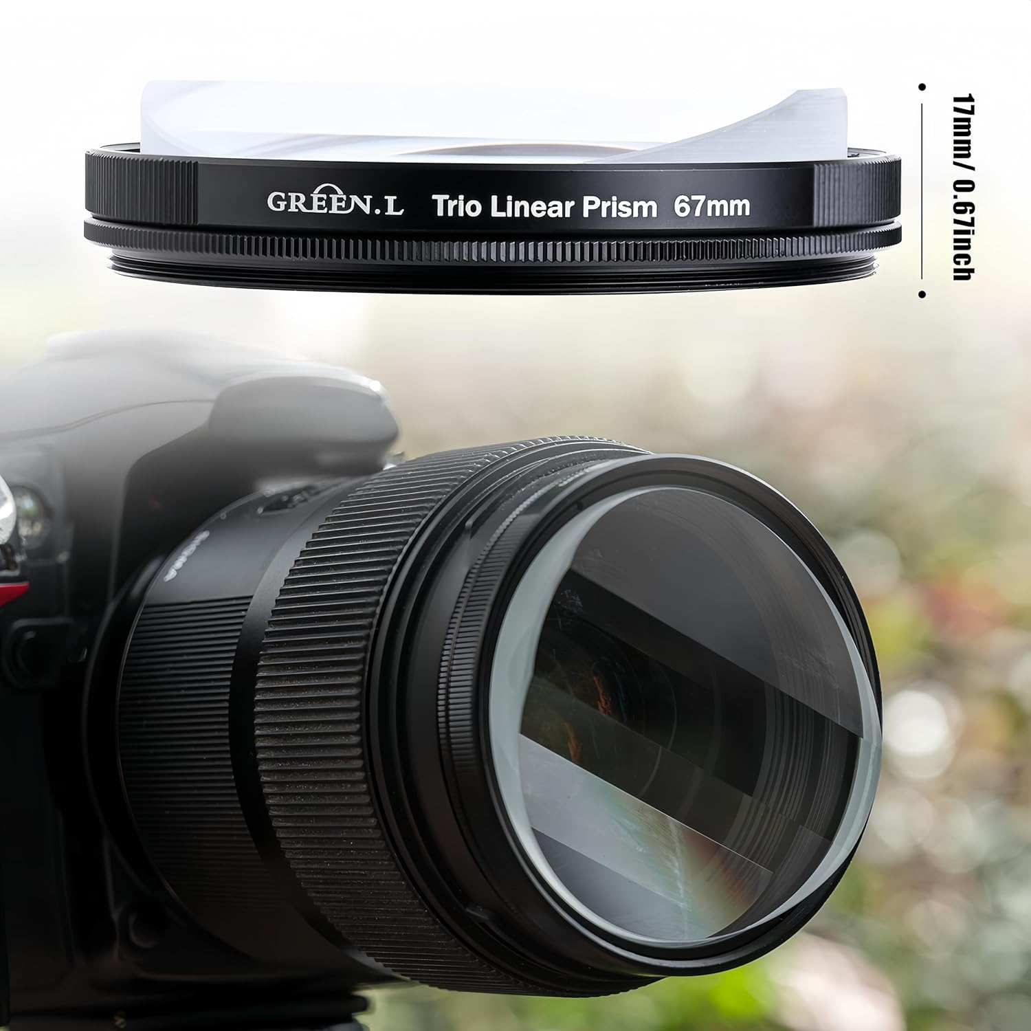 GREEN.L 82mm Motion Blur & Ghost Effect Filter — 360° Rotatable Bilateral Prism for Creative Photos & Videos, Premium Optical Glass with Case & Cloth