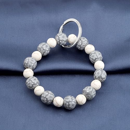 Miniatura 2 de KUIYAI Llavero de muñeca con cuentas funcionales, elástico, llavero manos libres, regalo para ella