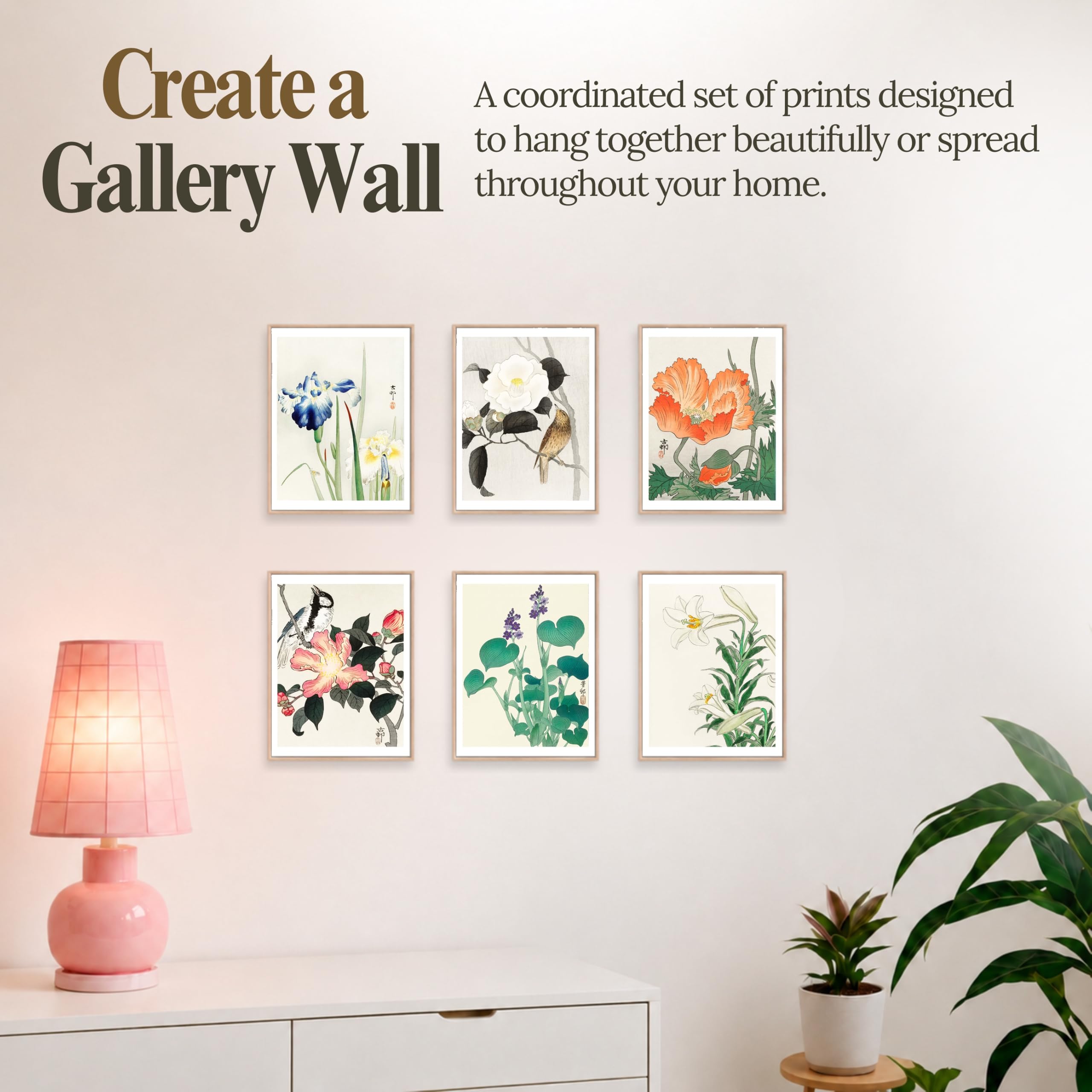 Amazon.com: Japanese Botanical Prints | Oriental Floral Wall Art