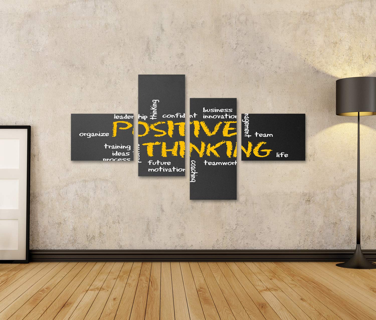 islandburner Quadro Moderno Il Pensiero Positivo Motivazione Illustrazione Stampa su Tela - Quadro x poltrone Salotto Cucina mobili Ufficio casa - Fotografica Formato XXL