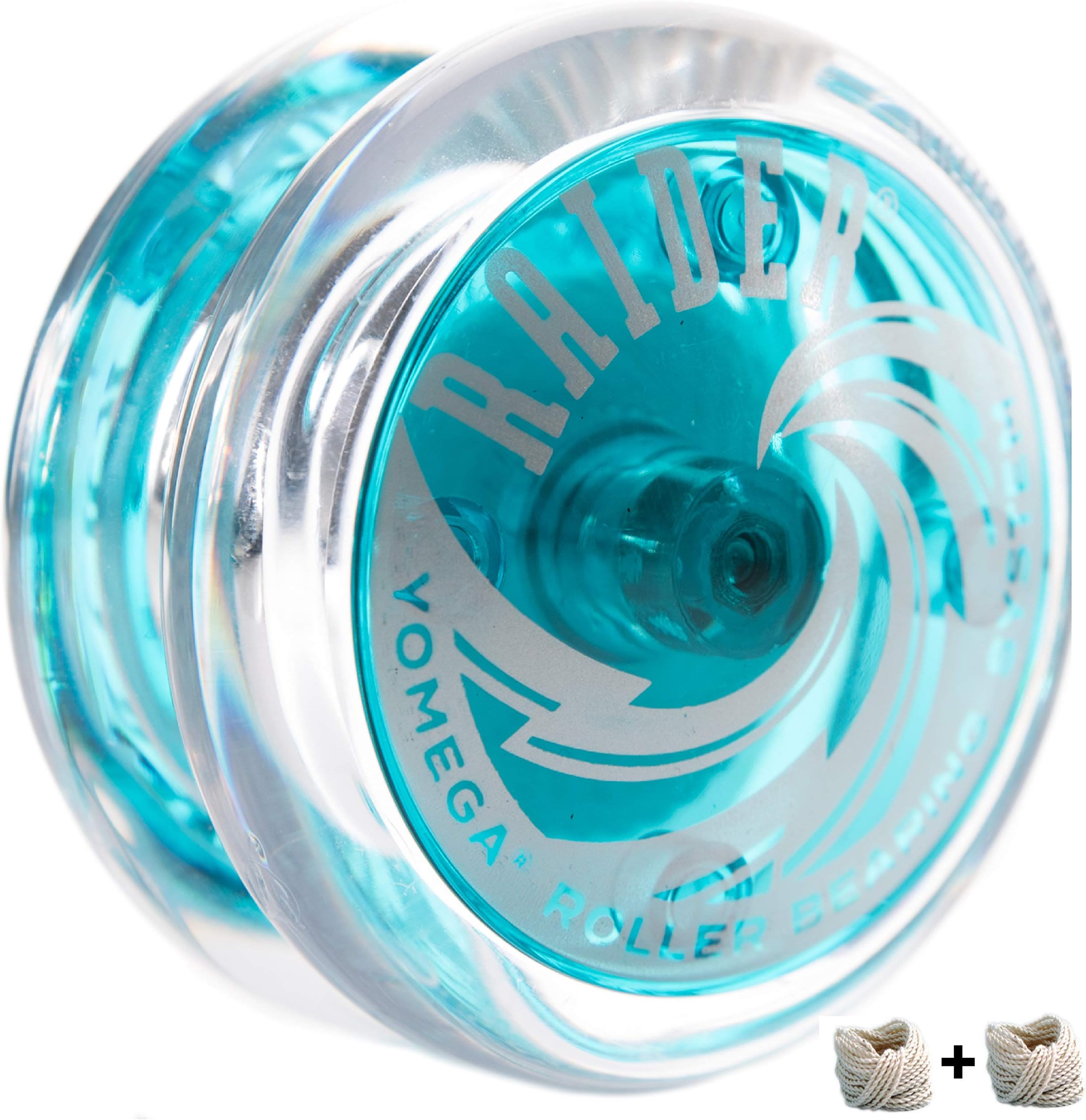 Yomega Raider ââ‚¬â€œ Responsive Pro Level Ball Bearing Yoyo, Designed for Advanced String Trick and Looping Play. + Extra 2 Strings & 3 Month Warranty Teal (Light Blue)