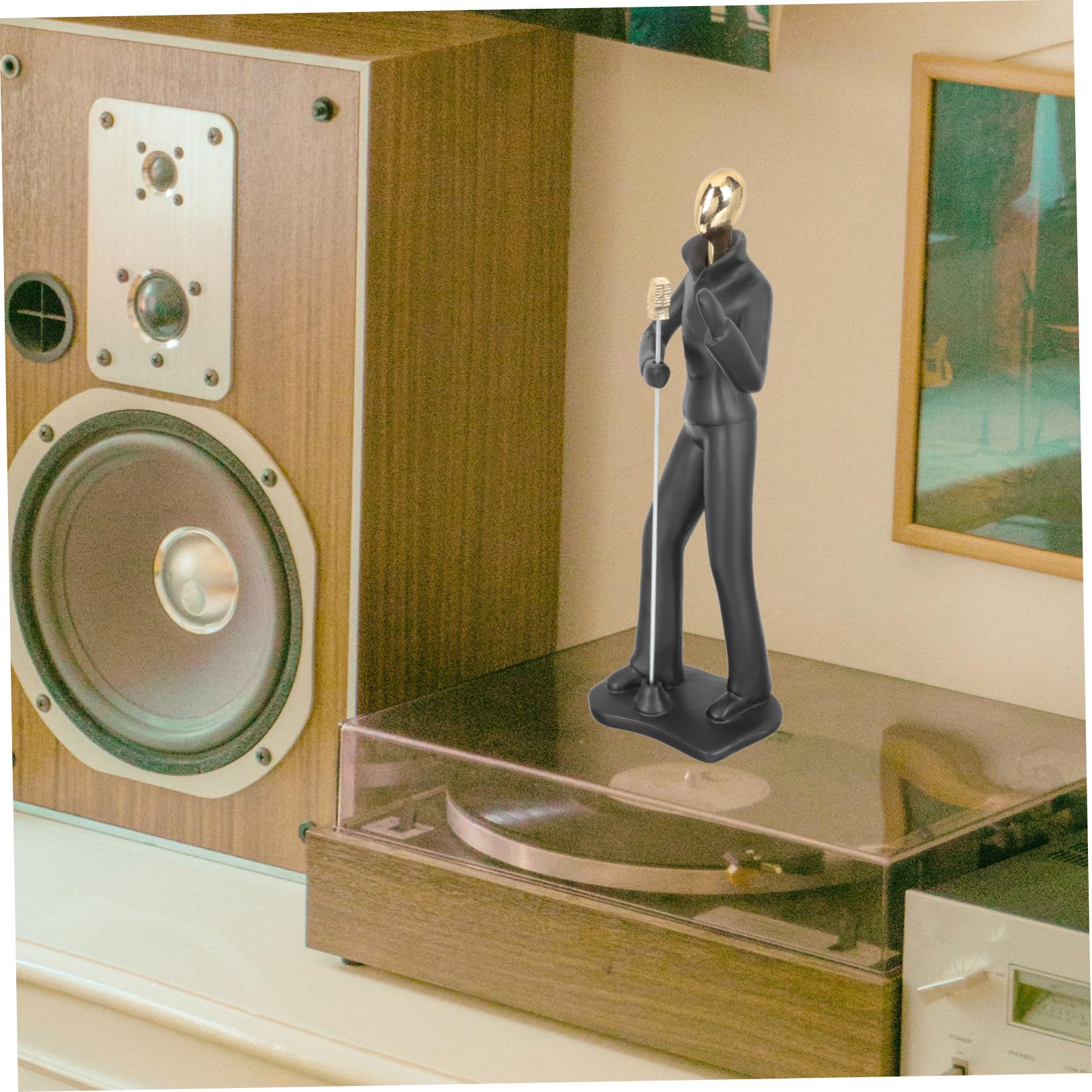Modelo de Figura Musical de Resina Negra, Adorno Estable para Mesa