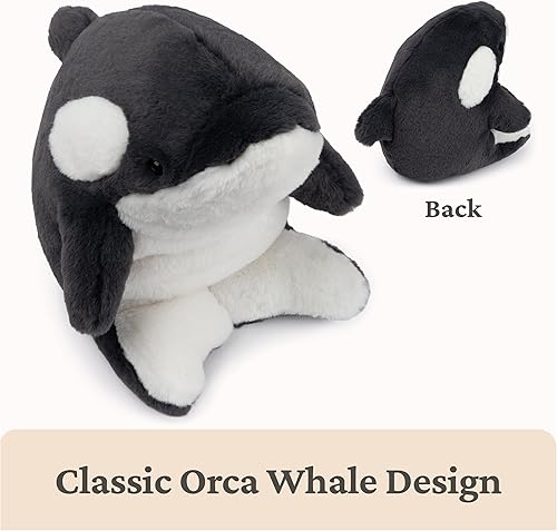 Miniatura 3 de GUND Flynn Orca Ballena de peluche, animal de peluche prémium de ballena para edades de 1 año en adelante, negroblanco, 10 pulgadas