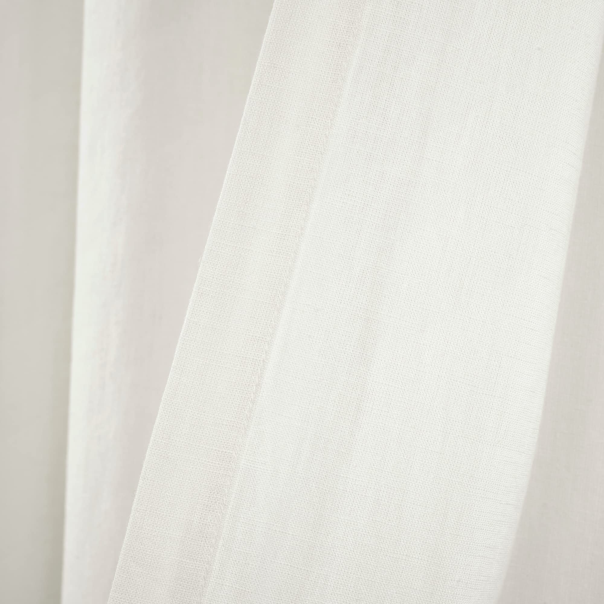 Lush Decor Belgian Flax Prewashed Linen Rich Cotton Blend Window Curtain Panel (Single Panel), 84" L x 50" W, White - Image 4