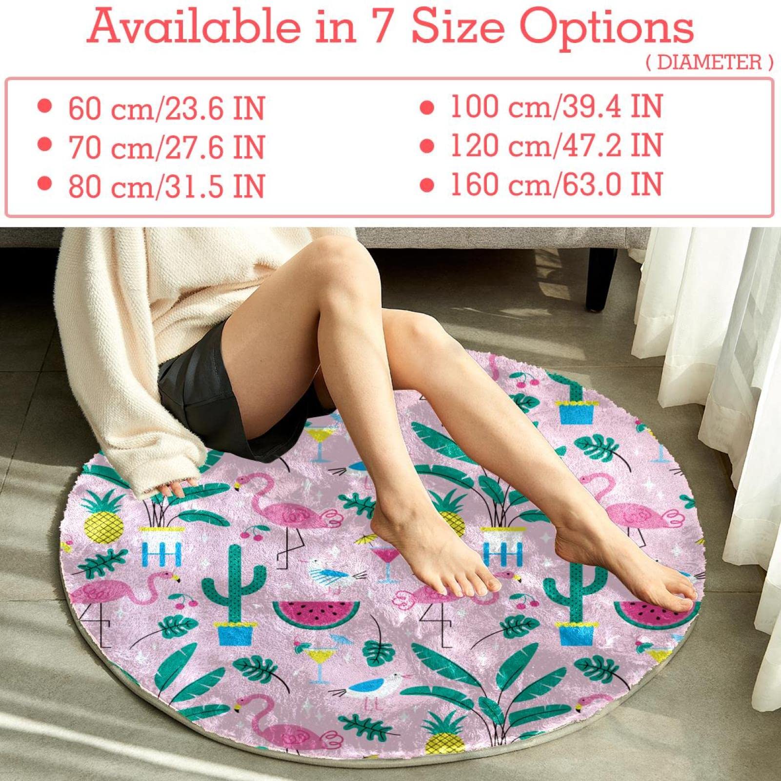 Teppich für Schlafzimmer, Wohnzimmer, Arbeitszimmer, Sommer, Rosa