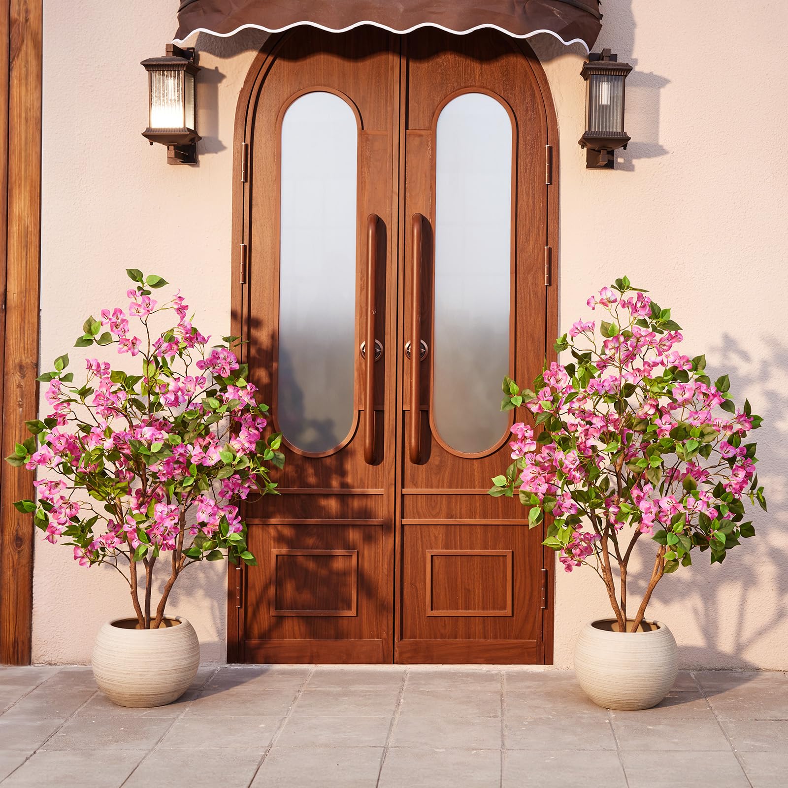 VeriNatural Artificial Bougainvillea Tree 120cm - UV Resistant Fake Plant Indoor Outdoor PE Leaves Pink Flowers - Large Faux Plant for Home Garden Balcony Office Decor Safe Kids Pets