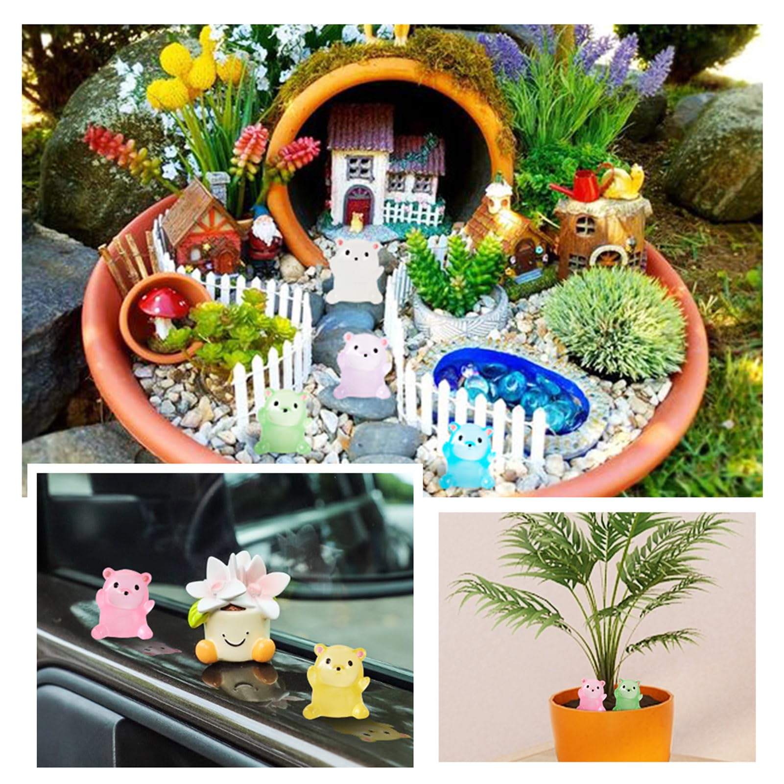 Beadthoven Leuchtende Mini-Bären 24 Stück - Kunstharz Figuren Für Deko & DIY