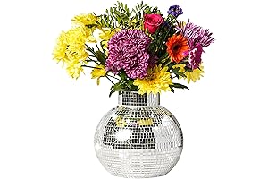 Disco Vase: Captivating Silver Planter Radiating Dancefloor Glamour