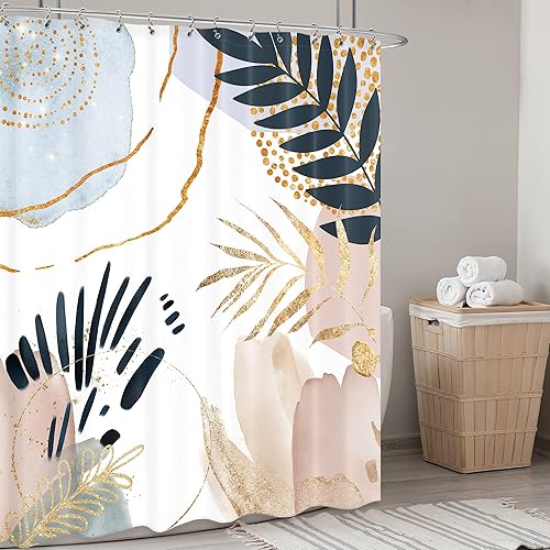 Miniatura 8 de LIGHTINHOME Cortina de ducha abstracta con ondas de sol, 72 pulgadas de ancho x 72 pulgadas de alto, retro, amanecer, puesta de sol, olas japonesas