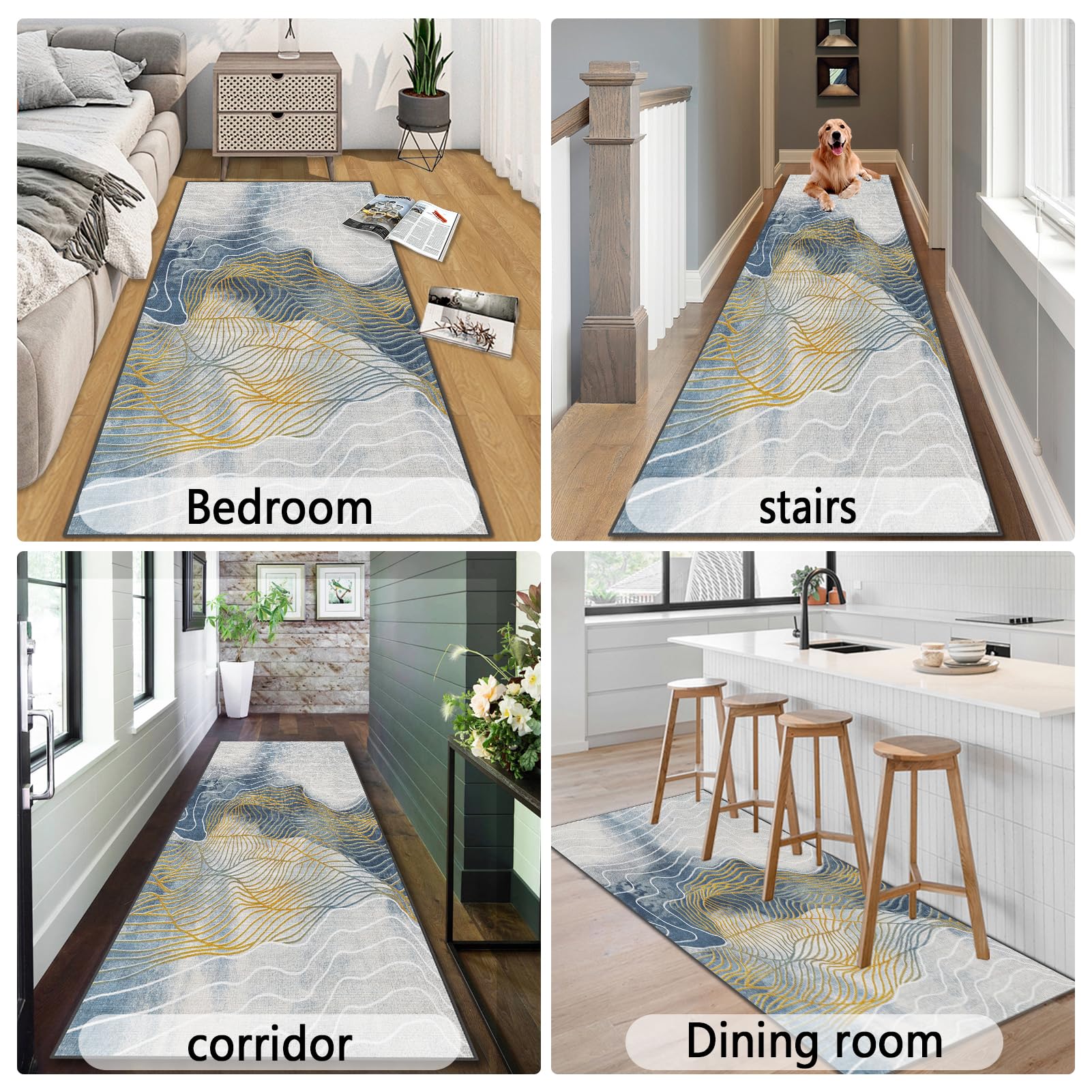 Tappeto Cucina Antiscivolo Lavabile In Lavatrice Tappeti Runner Largo Moderno Geometrico Tappeto Passatoia Corridoio Soggiorno Tappeti Per Waterbar Lavanderia Zerbino Per Ingresso 50 x 250 cm