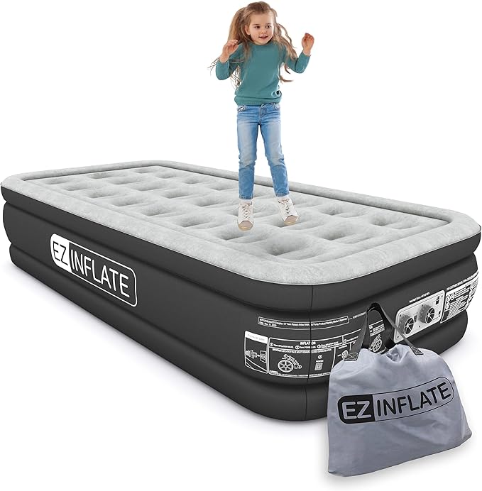 EZ INFLATE Air Mattress Inflatable Mattress with Built in Pump All